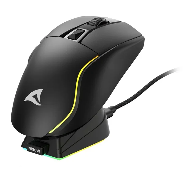 Sharkoon SKILLER SGM50W, Gaming-Maus (schwarz, inkl. Ladestation)