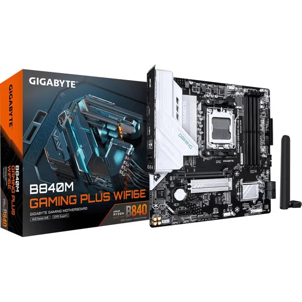 GIGABYTE B840M GAMING PLUS WIFI6E, Mainboard (schwarz/weiß)