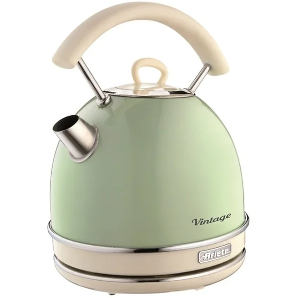 Ariete Vintage Wasserkocher Green, rund (hellgrün, 2.000 Watt, 1,7 Liter)