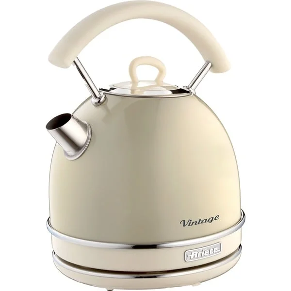 Ariete Vintage Wasserkocher Beige, rund (beige, 2.000 Watt, 1,7 Liter)