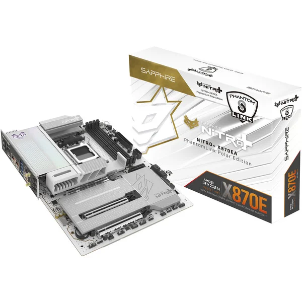 SAPPHIRE NITRO+ X870EA WIFI7 Phantom Link Polar, Mainboard (weiß/schwarz)