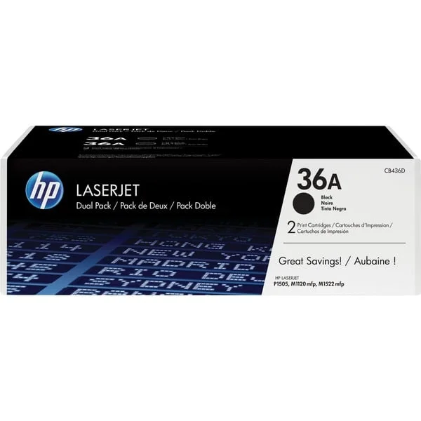 HP Toner schwarz 36A (CB436AD) (Doppelpack)