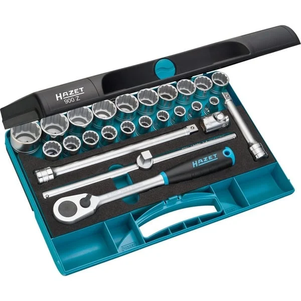 Hazet Steckschlüssel-Satz 900Z, 1/2", 25-teilig, Werkzeug-Set (mit HiPer Umschaltknarre)