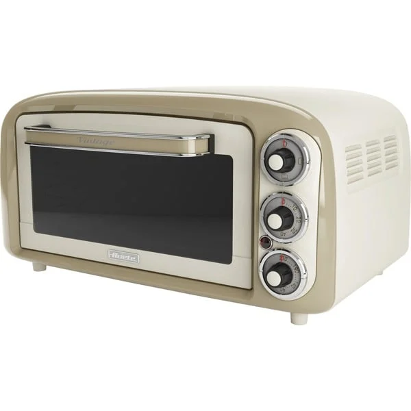 Ariete Mini-Backofen Vintage Beige (weiß/beige, 1.380 Watt, 18 Liter)
