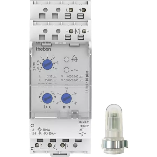 Theben Analoger Dämmerungsschalter LUNA 110 plus AL (1 Kanal, inkl. Lichtsensor)