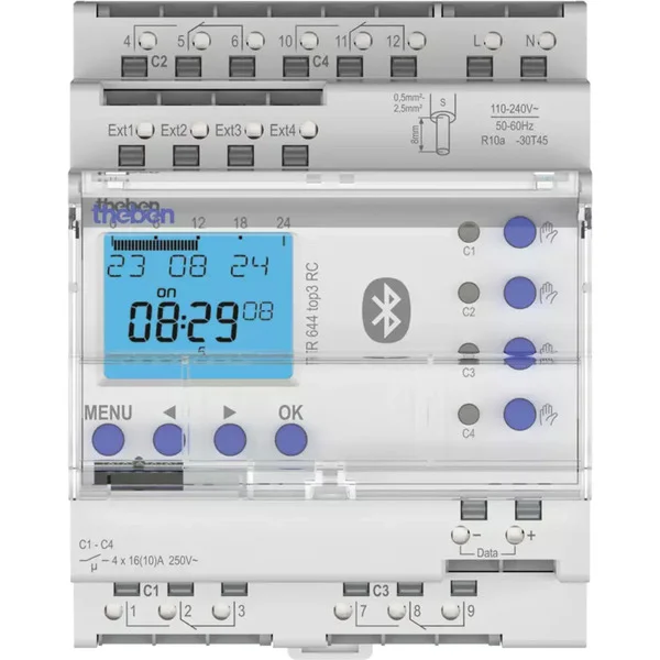 Theben TR 644 top3 BLE RC, Zeitschaltuhr (Jahres- und Astro-Programm, Integriertes BLE-Modul)