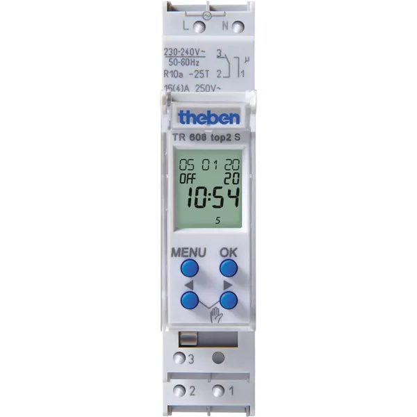 Theben TR 608 TOP2 S, Zeitschaltuhr (mit Wochenprogramm, 1 Kanal)