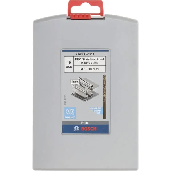 Bosch Professional PRO Stainless Steel HSS-Co Metallbohrer-Satz, 19-teilig