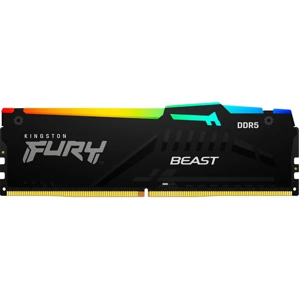 Kingston FURY DIMM 32 GB DDR5-6400, Arbeitsspeicher (schwarz, KF564C32BBEA-32, FURY Beast RGB, INTEL XMP, AMD EXPO)