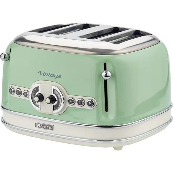 Ariete Vintage 4-Schlitz-Toaster 156 (hellgrün, 1.600 Watt, für 4 Scheiben Toast)
