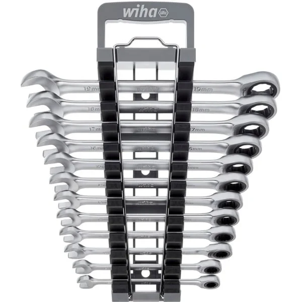 Wiha Ringratschen-Gabelschlüssel-Set, 12-teilig, Schraubenschlüssel (SW 8 - 19mm)