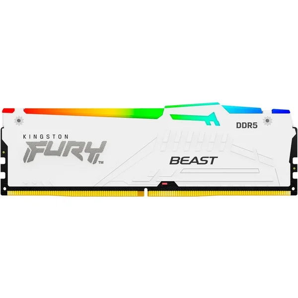 Kingston FURY DIMM 16 GB DDR5-6000, Arbeitsspeicher (weiß, KF560C30BWEA-16, FURY Beast RGB, INTEL XMP, AMD EXPO)