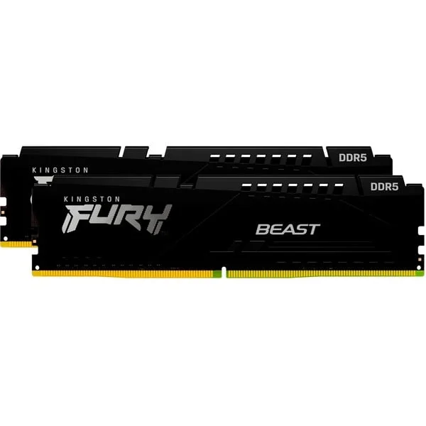 Kingston FURY DIMM 32 GB DDR5-6000 (2x 16 GB) Dual-Kit, Arbeitsspeicher (schwarz, KF560C30BBEK2-32, Fury Beast, INTEL XMP, AMD EXPO)