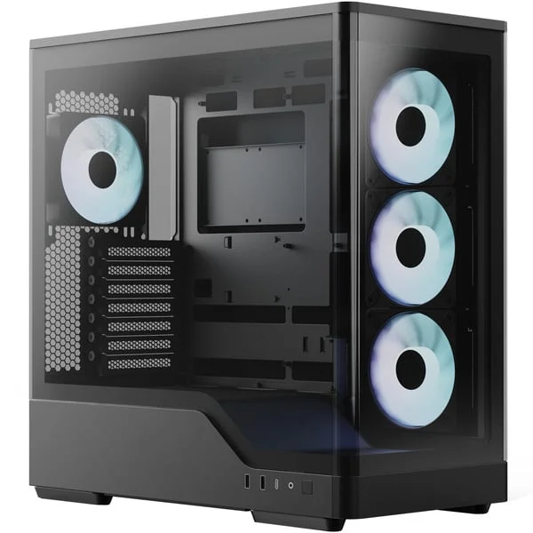 Aerocool P500A-BK-v1 , Tower-Gehäuse (schwarz, Tempered Glass x 2)