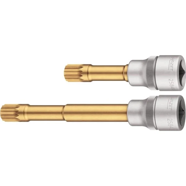 Hazet Schraubendreher-Einsatz-Satz 2584-12/2, 1/2", Steckschlüssel (2-teilig, Innen-Vielzahn XZN mit Zapfen)