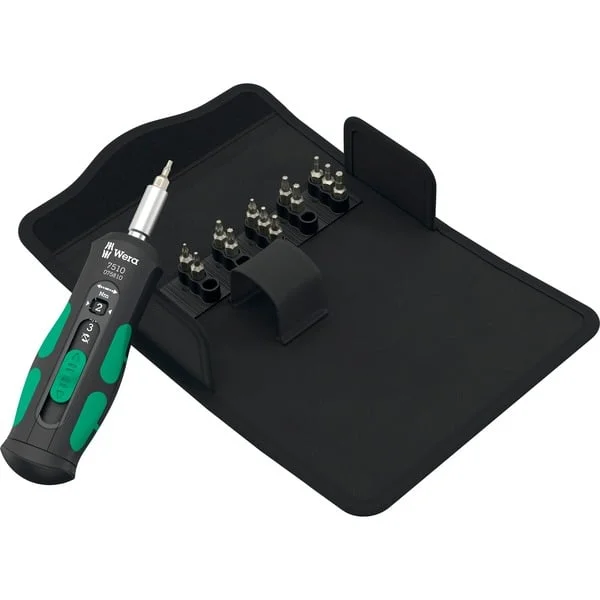Wera Drehmoment-Schraubendreher 7510/14 Safe-Torque Speed Werkzeug-Set für Hartmetall-Wendeschneidplatten (schwarz/grün, 14-teilig, in robuster Falttasche)