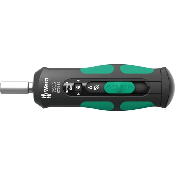 Wera Drehmoment-Schraubendreher 7515 Kraftform Safe-Torque Speed (schwarz/grün, 1/4" Sechskant, 2-12 Nm)
