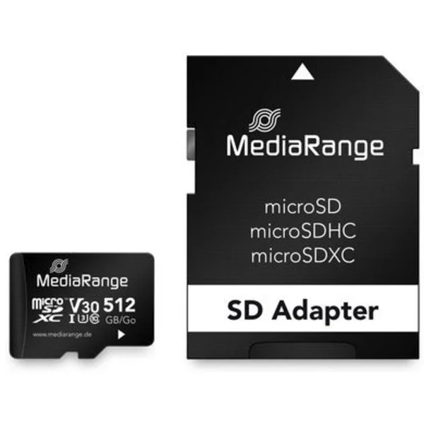 MediaRange 512 GB microSDXC, Speicherkarte (schwarz, Class 10)