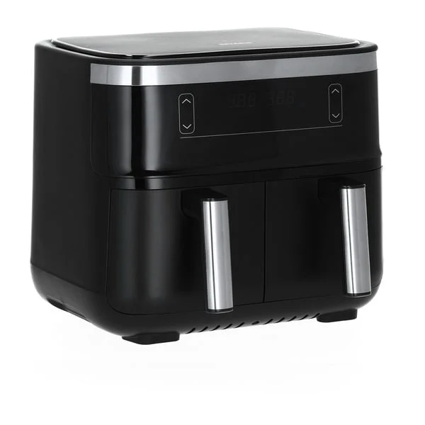 Severin Doppel-Heißluftfritteuse FR 2453 (schwarz/edelstahl, 2.850 Watt, 2 Körbe je 3,25 Liter)