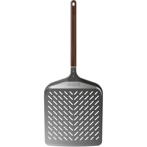 Ooni Signature Perforierter Pizzaheber 12", Grillbesteck (silber/schwarz, für Pizzen bis ca. Ø 30cm)