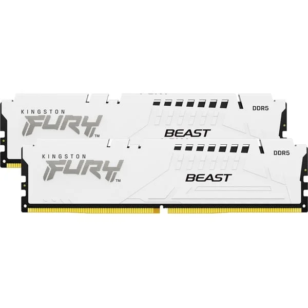 Kingston FURY DIMM 32 GB DDR5-6800 (2x 16 GB) Dual-Kit, Arbeitsspeicher (weiß, KF568C34BWEK2-32, FURY Beast, INTEL XMP, AMD EXPO)