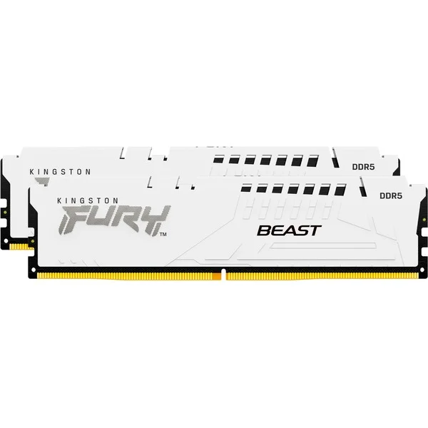 Kingston FURY DIMM 64 GB DDR5-6400 (2x 32 GB) Dual-Kit, Arbeitsspeicher (weiß, KF564C32BWEK2-64, FURY Beast, INTEL XMP, AMD EXPO)