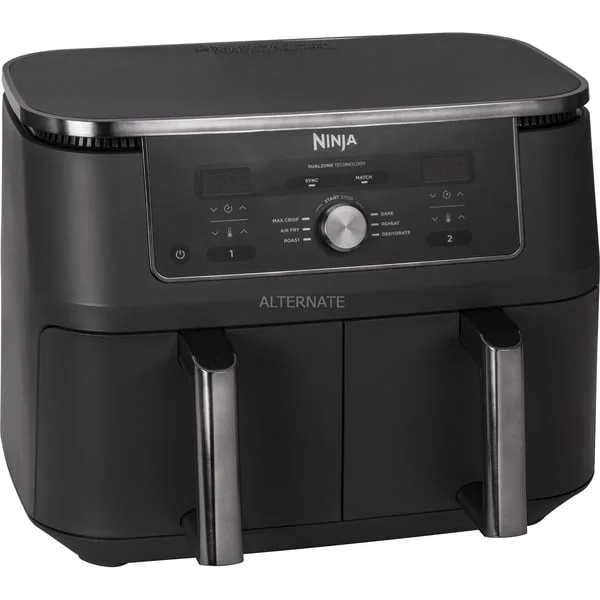 Ninja MAX 6-in-1 Dual Zone Heißluftfritteuse DZ400EU (grau, 2.470 Watt, 2 Körbe je 4,75 Liter)