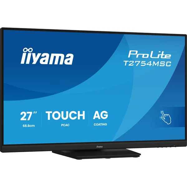 iiyama ProLite T2754MSC-B2AG, LED-Monitor (68.6 cm (27 Zoll), schwarz (matt), FullHD, IPS, Touchscreen, USB-Hub)