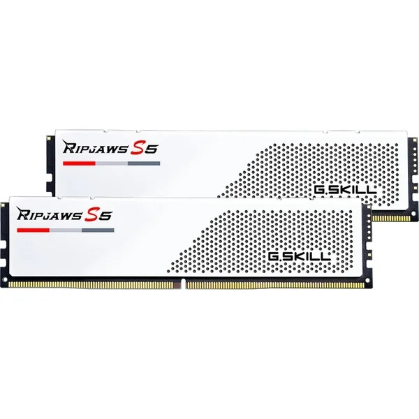 G.Skill DIMM 32 GB DDR5-6000 (2x 16 GB) Dual-Kit, Arbeitsspeicher (weiß, F5-6000J3238F16GX2-RS5W, Ripjaws S5, INTEL XMP)