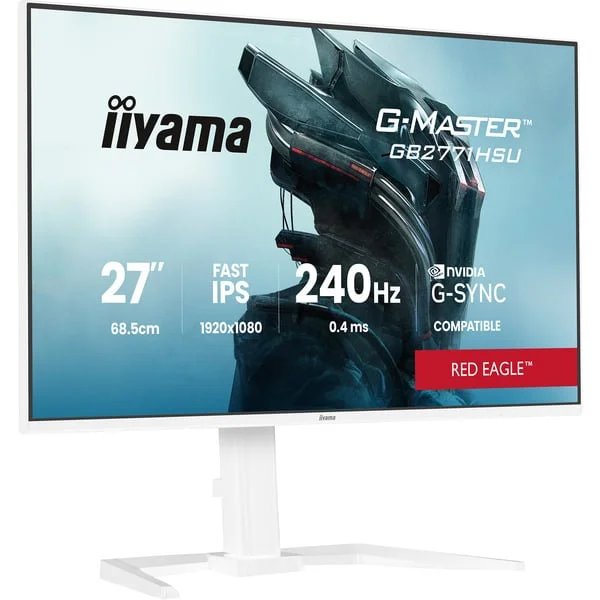 iiyama G-MASTER GB2771HSU-W1, Gaming-Monitor (68.6 cm (27 Zoll), weiß (matt), FullHD, Fast-IPS, HDMI, DP, G-Sync komp., USB-Hub, 240Hz Panel)