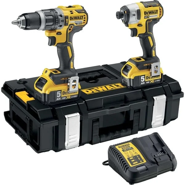 DEWALT Akku-Schlagbohrschrauber DCK266P2 Set, 18V, 2-tlg. (gelb/schwarz, 2x Akku 5Ah inkl. Akku-Schlagschrauber, in Tough Box)