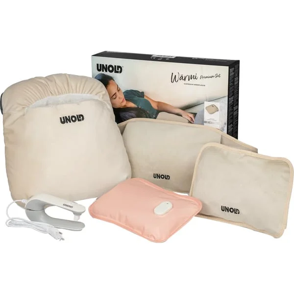 Unold Elektrische Wärmflasche-Wärmi Premium Set , Heizkissen (beige, 5-teilig)