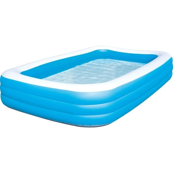 Bestway Family Pool "Blue Rectangular Deluxe", Schwimmbad (blau/weiß, 305cm x 183cm x 56cm)