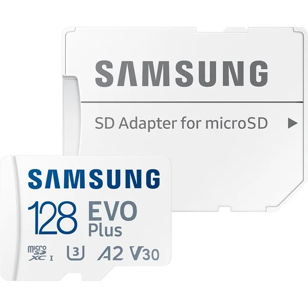 Samsung EVO Plus 128 GB microSDXC (2024), Speicherkarte (weiß, UHS-I U1, Class 10, V10, A1)