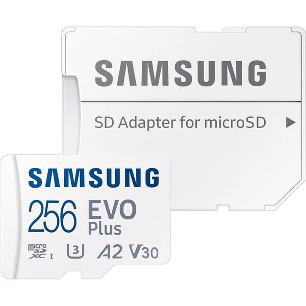 Samsung EVO Plus 256 GB microSDXC (2024), Speicherkarte (weiß, UHS-I U1, Class 10, V10, A1)