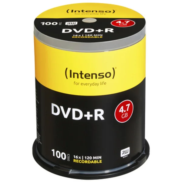 Intenso DVD+R 4,7 GB, DVD-Rohlinge (16fach, 100 Stück)
