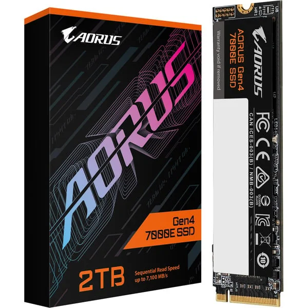 GIGABYTE AORUS Gen4 7000E SSD 2TB (schwarz, PCIe 4.0 x4, NVMe 1.4, M.2 2280)