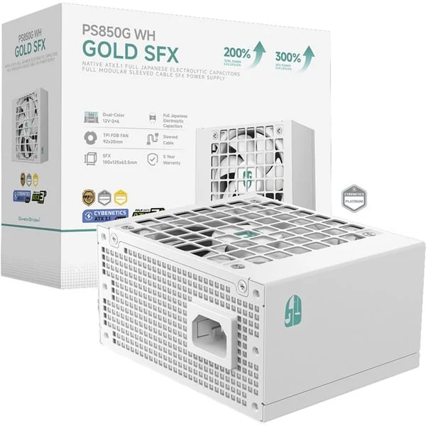 DeepCool GAMER STORM PS850G, PC-Netzteil (weiß, 1x 12-Pin High-Power GPU, 3x PCIe, Kabelmanagement, 850 Watt)
