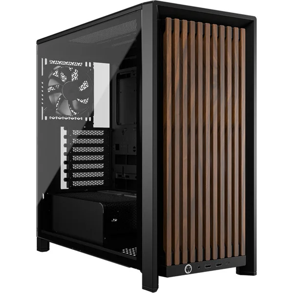 Corsair FRAME 4000D WOOD RS, Tower-Gehäuse (schwarz/holz, Tempered Glass)