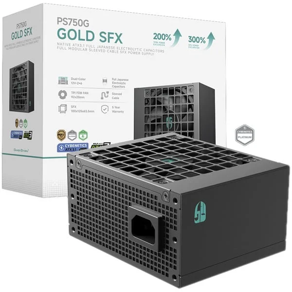 DeepCool GAMER STORM PS750G, PC-Netzteil (schwarz, 1x 12-Pin High-Power GPU, 3x PCIe, Kabelmanagement, 750 Watt)