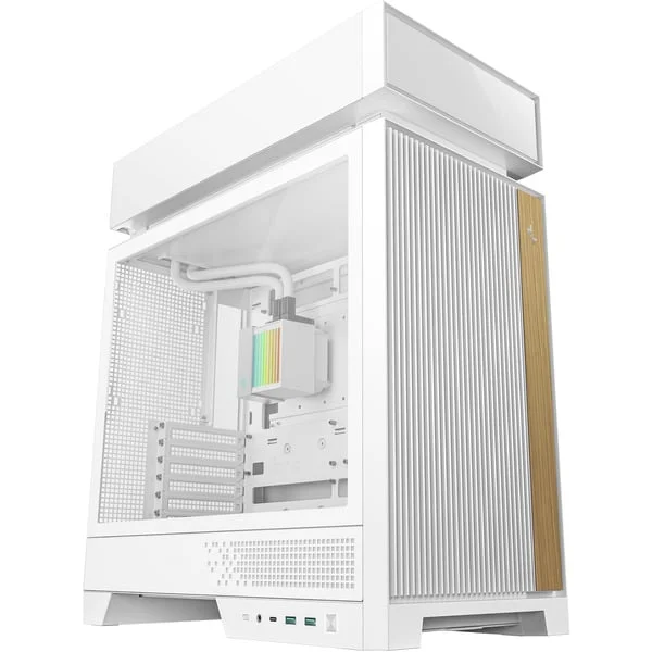 DeepCool CL6600 WH, Tower-Gehäuse (weiß/holz, Tempered Glass)