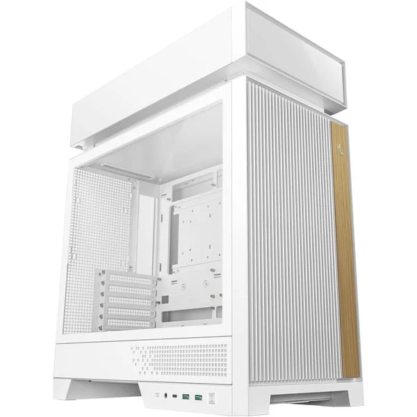 DeepCool CL660 WH, Tower-Gehäuse (weiß/holz, Tempered Glass)