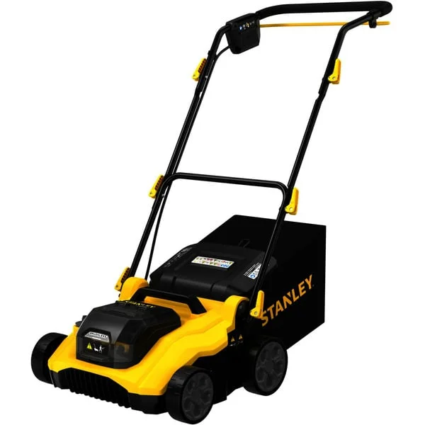 Stanley V 20 Akku-Vertikutierer 36 Volt (2x18V) (schwarz/gelb, 2x Li-Ionen Akku 4,0Ah)