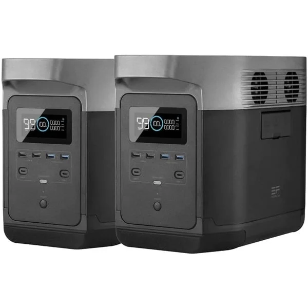 EcoFlow DELTA 2, tragbare Powerstation (schwarz, 1.024 Wh, X-boost 2.700W, LFP-Akku)