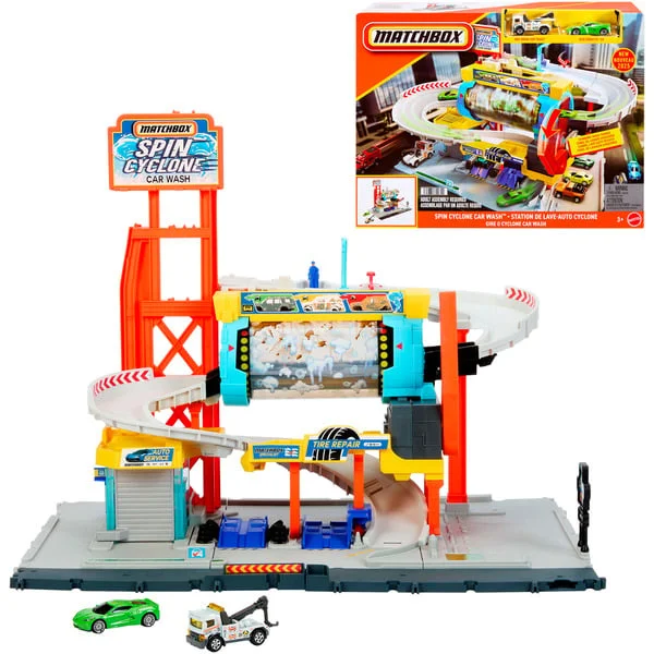 Mattel Spielset Rotierende Waschstraße mit Fahrzeugen