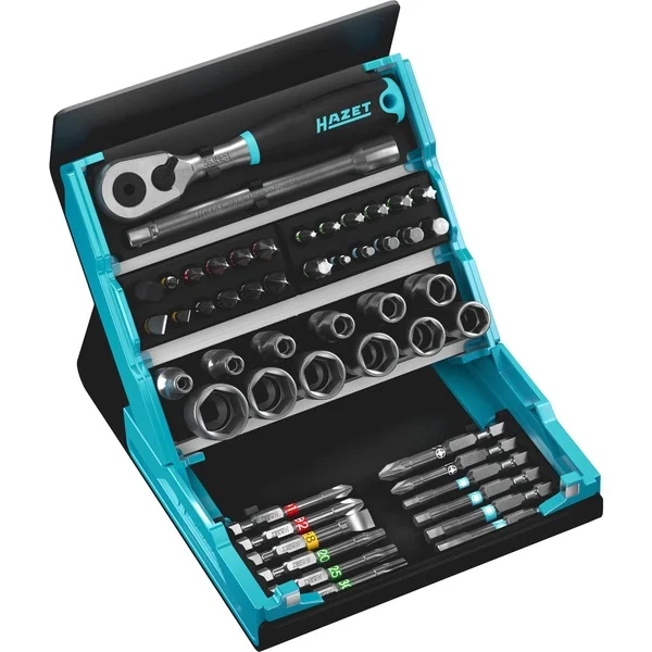 Hazet SmartCase Bit-Satz 2200SC-2, 50-teilig (schwarz/blau, 1/4", mit Umschaltknarre)