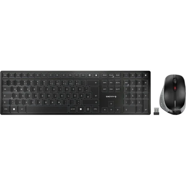 CHERRY DW 9500 SLIM, Desktop-Set (schwarz/grau, DE-Layout, Cherry SX-Scherentechnologie)