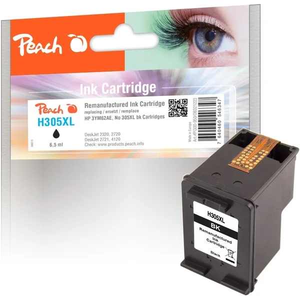 Peach Tinte schwarz PI300-950 (kompatibel zu HP 305XL (3YM62AE))