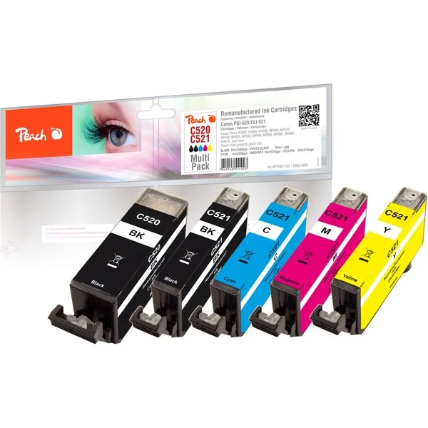 Peach Tinte Spar Pack PI100-152 (kompatibel zu Canon PGI-520, CLI-521 (2934B007))