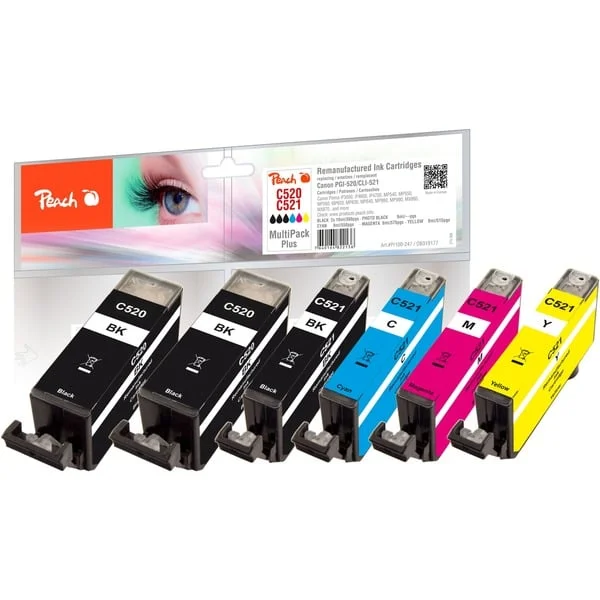 Peach Tinte Spar Pack PI100-247 (kompatibel zu Canon PGI-520, CLI-521 (2934B007))